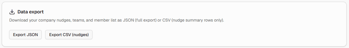 CSV and JSON export