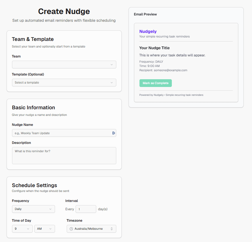 Create or edit a nudge schedule